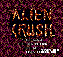 Alien Crush Title Screen
